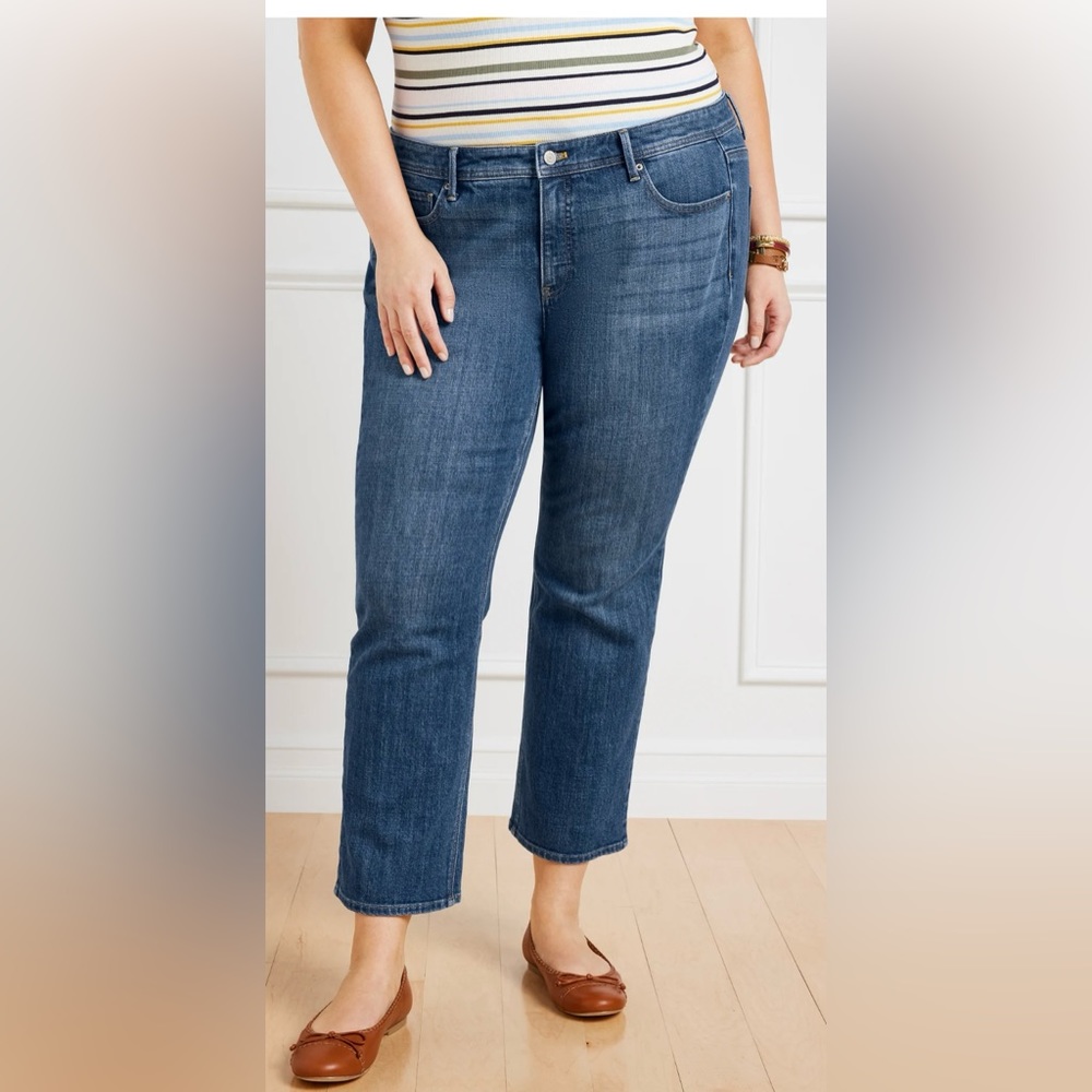 Talbots high‎ rise cropped straight leg jeans. Women size 10.